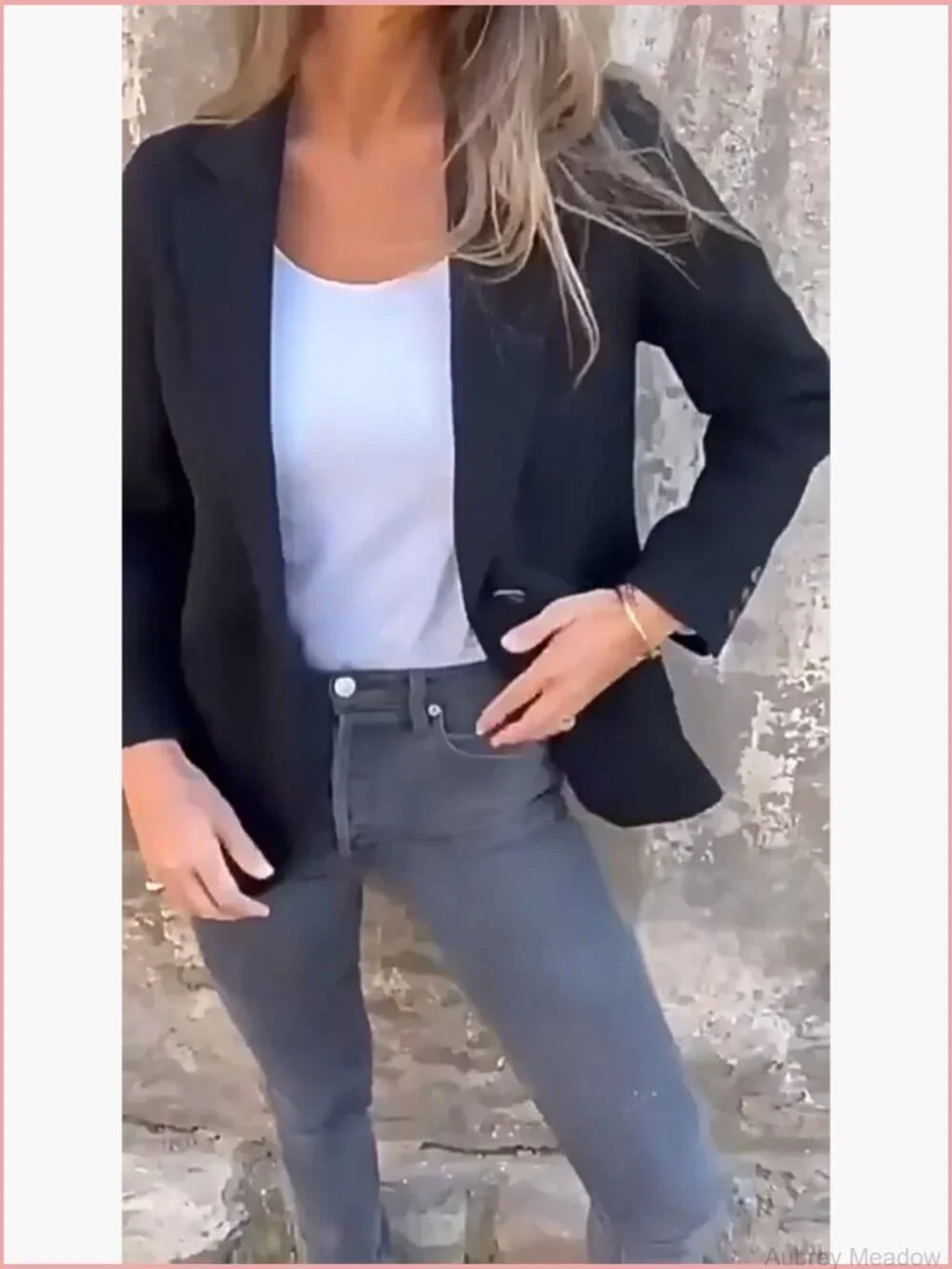 Women's Wool Blend Blazer Jacket Open Front Short Pea Coat